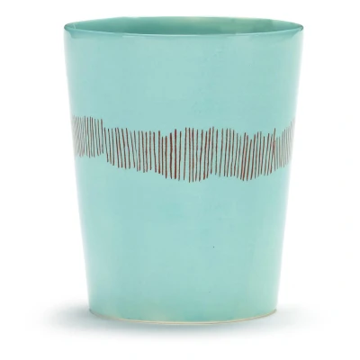 Afbeelding van Serax Feast By Ottolenghi Mok 33cl Azure Stripes Red