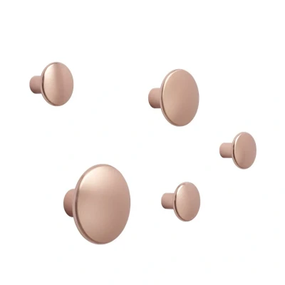 Afbeelding van Muuto Dots wandhaak metaal 5 pack Rose