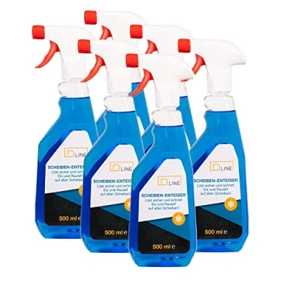 Afbeelding van D.LINE Ruitenontdooier 6x 0,5 liter fles, in enkele seconden ontijdelen van ruiten, eenvoudig zonder krassen, helder zicht met duidelijk ding (6)