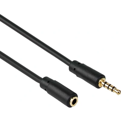 Afbeelding van Jack verlengkabel 3.5 mm Male To Female Universeel Zwart 5 meter Allteq