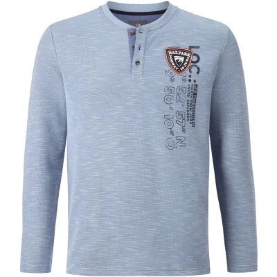 Afbeelding van Jan Vanderstorm gemêleerde sweater REGINALD Plus Size blauw