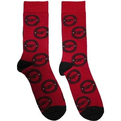 Afbeelding van Kiss Buzzsaw Logo Pattern Sokken EU 39 45 Rood