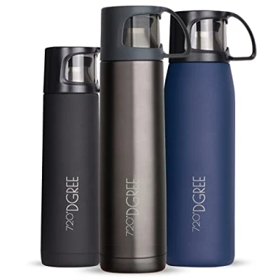 Afbeelding van 720DGREE Thermosfles&quot;Follow&quot; 450ml, 700ml, 1l Uw levensstijl Roestvrijstalen Fles Dubbelwandige, Vacuum Geïsoleerde Thermo met Beker Geniet Overal Van Warme Bervages, Koffie, Thee