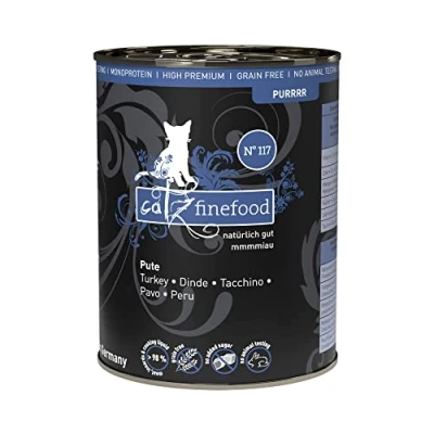 Afbeelding van catz finefood Purrrr Kalkoen, monoprotein kattenvoer, nat N 117, voor voedingsgevoelige katten, 70% vleesaandeel, 6 x 400 g blik