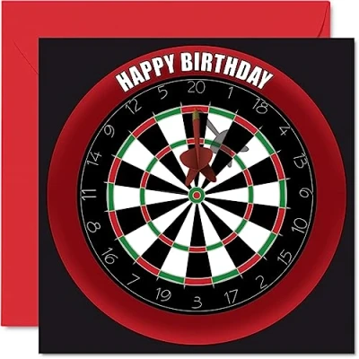 Afbeelding van Leuke 40e verjaardagskaarten voor mannen en vrouwen dartbord gelukkige verjaardagskaart papa mama broer zus opa oppas oma oom tante, 145 mm x sport darts verjaardag wenskaarten