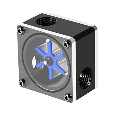 Afbeelding van 3 weg doorstroomindicator voor waterkoeling, waterstroomsensor, 6 loopwielen, doorstroommeter pc waterkoelsysteem