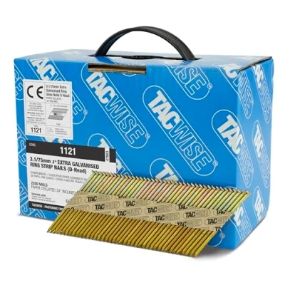 Afbeelding van Tacwise 1121 3,1 x 75 mm CE/12 micron gegalvaniseerde ringstripnagels (3300 stuks)