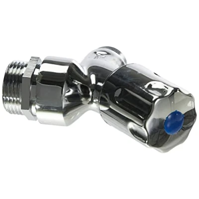 Afbeelding van Cornat Machine aansluitventiel 1/2 inch AG voor het aansluiten van wasmachine en vaatwasser met terugslagklep buisbeluchter messing verchroomd/schuin zitventiel / TEC301305
