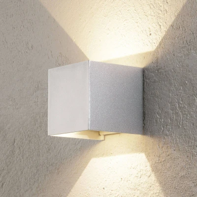Afbeelding van ORION LED buitenwandlamp Cube up/down 10cm aluminium