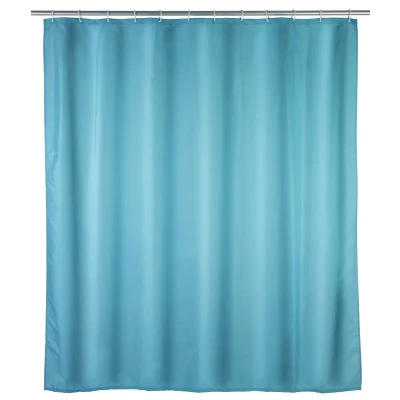 Afbeelding van Wenko anti schimmel douchegordijn 180x200cm polyester uni blauw inclusief ringen
