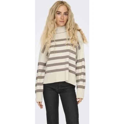 Afbeelding van ONLY Onlbari Highneck Trui, Dames, Maat: XS, Birch