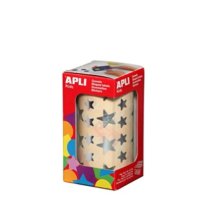 Afbeelding van Apli Kids stickers op rol, ster, 2360 stuks, metallic zilver