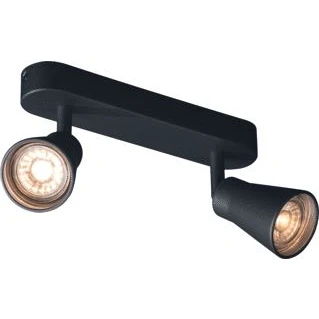 Afbeelding van Slv avo cw double indoor wand en plafondopbouwlamp qpar51 zwart max 50w 1000889