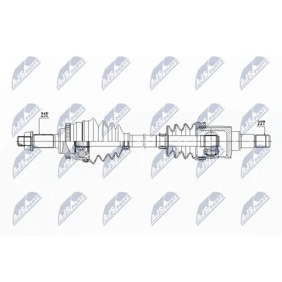 Afbeelding van NTY NPW SU 031 Aandrijfas Vooras links 59, 635mm SUZUKI: SWIFT 3
