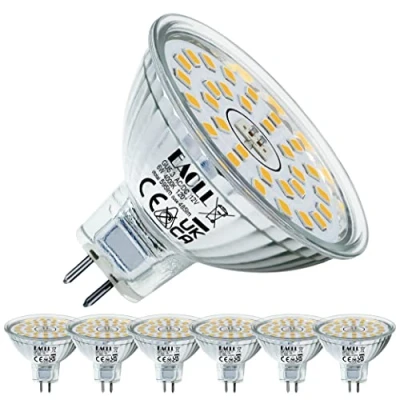 Afbeelding van EACLL GU5.3 LED lampen Neutraal wit, 6W Gelijk aan 75W Halogeenlampen, 6 pack, 4000K 615lm AC/DC 12V Geen Flikkering Energiezuinige Verlichting, Stralingshoek 120 Spots, Niet Dimbaar Reflectorlamp