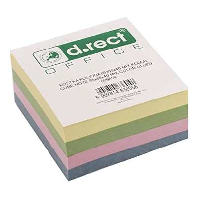 Afbeelding van D.RECT Notitieblok 85x85x40mm ca. 350 Vellen kop Gelijmd Gekleurd
