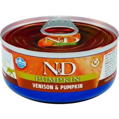 Afbeelding van N&amp;D Pumpkin natvoeding voor de kat Hert 70 gr. per 24 stuks