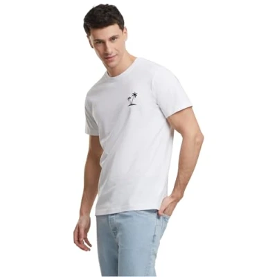 Afbeelding van Mister Tee PALM TREE EMB Tshirt basic, Dames, Maat: XS, White