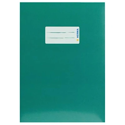 Afbeelding van HERMA 19767 boekomslag A5 karton groen, boekje met tekstveld van stevig en extra sterk papier, voor schoolschriften, gekleurd