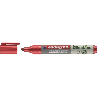 Afbeelding van edding 29 Ecoline whiteboardmarker rood 10 whiteboardstiften beitelpunt 1 5 mm boardmarker uitwisbaar voor whiteboard, flipchart, magneetbord, prikbord, memobord sketchnotes navulbaar