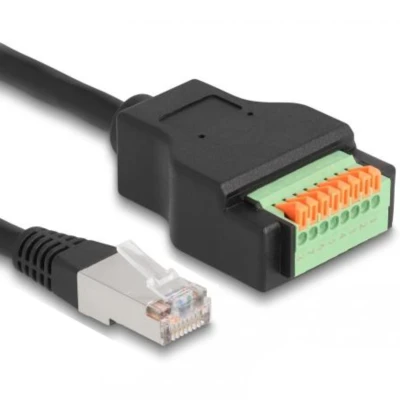 Afbeelding van Delock RJ45 Kabel Cat.5e Stecker zu Terminalblock Adapter mit Drucktas