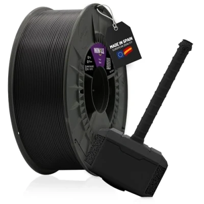 Afbeelding van WINKLE Tough PLA filament, robuust, zwart, 3D printerfilament, filament 1,75 mm, 1 kg, zwart PLA, super taaiheid, hardheid, spoel, kg