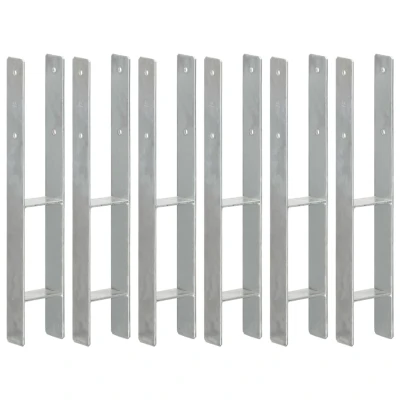 Afbeelding van Grondankers 6 st 9x6x60 cm gegalvaniseerd staal zilverkleurig