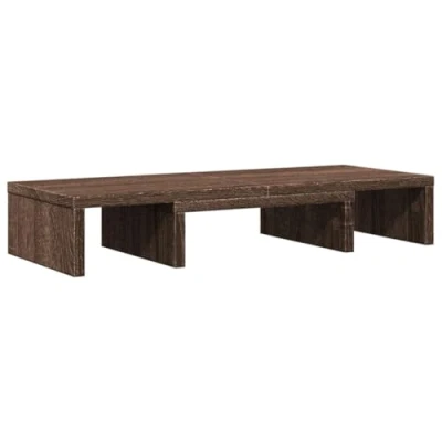 Afbeelding van vidaXL Monitorstandaard verstelbaar 60x24x10,5 cm hout bruin eiken