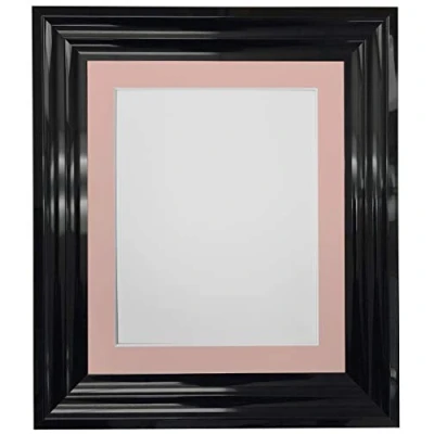 Afbeelding van FRAMES BY POST Firenza Hoogglans Zwart Fotolijst Kunststof Glas met Roze Mount 20 &quot;x16&quot; voor Afbeeldingsgrootte 15 &quot;x10&quot;