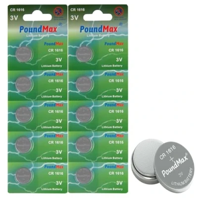 Afbeelding van 10 x PoundMax 1616 CR1616 DL1616 3V Lithium knoopcelbatterijen