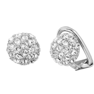 Afbeelding van Traveller Clip Oorbellen Oorclips Dames Zilverkleurig Kristal Preciosa Crystals ø 8 mm Geplatineerd 157421