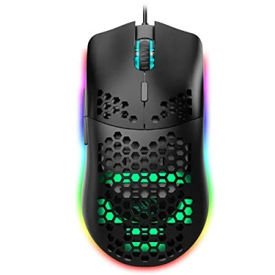 Afbeelding van Wired Gaming Mouse, J900 6 RGB Lighting 6400 DPI programmeerbare USB gamingmuizen met knoppen, Honeycomb Shell Ergonomisch ontwerp voor PC Gamers en Xbox PS4 gebruikers