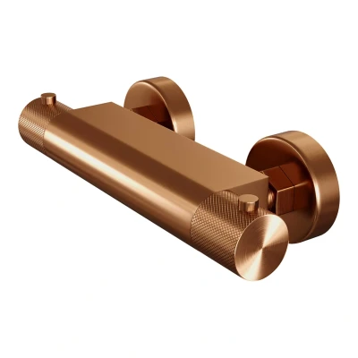 Afbeelding van Brauer Copper carving Thermostaatkraan opbouw 2 knoppen PVD geborsteld koper