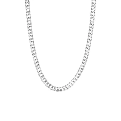 Afbeelding van Lucardi Kinder Gerecycled zilveren Ketting gourmetschakel. 925 Zilver Zilverkleurig 45 cm