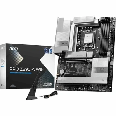 Afbeelding van MSI PRO Z890 A WIFI moederbord, ATX Ondersteunt Intel Core Ultra processors (serie 2), LGA 1851 90A SPS VRM, DDR5 geheugenboost (9066+ MT/s OC), PCIe 5.0 x16 &amp; 4.0 x16, M.2 Gen5, Wi Fi 7, 5G LAN
