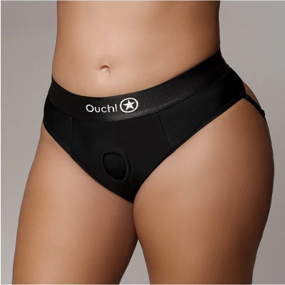 Afbeelding van Vibrating Strap on Thong with Removable Butt Straps XL/XXL Black