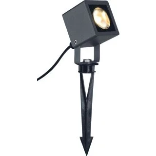 Afbeelding van Slv nautilus outdoor lamp met grondpin led 3000 k ip65 rechthoekig antraciet 9 w 231035