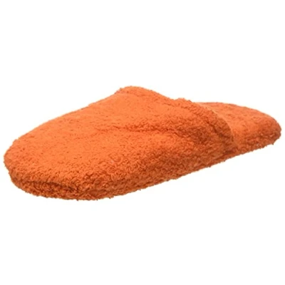 Afbeelding van Excelsa Warme badschoenen voor dames, badstof, oranje, 27,5 x 11 3 cm