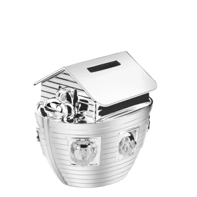 Afbeelding van Zilverstad Money box Noah&#039;s Ark silver colour