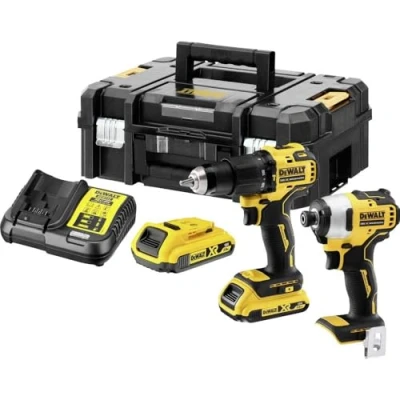Afbeelding van DEWALT DCK2062D2T QW Gereedschapsset Accu klop/schroefmachine, slagmoersleutel, Accu, Acculader 6 delig