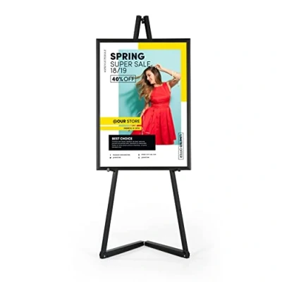 Afbeelding van DISPLAY SALES Mobiele schildersezel van aluminium schilderstandaard in zwart groot voor frames tot 120 cm kunstenaar ezel, canvas, schildersezel, atelier