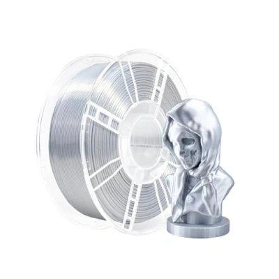 Afbeelding van iBOSS PLA Plus (PLA+) Glanzend zijde 3D printerfilament, 1,75 mm, maatvastheid +/ 0,02 spoel van 1 kg, zijdezilver