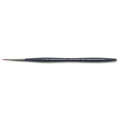Afbeelding van Winsor &amp; Newton 5011300 Prof. synthetische Aquarelpenselen met de kwaliteit van natuurlijke haren, ergonomische steel voor optimale controle en comfort, duurzaam vormvast, Rigger Nr.0