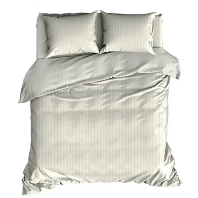 Afbeelding van Dekbedovertrek Satin D&#039;or Satijn Streep Ivoor 260 x 200 / 220 cm Extra Breed