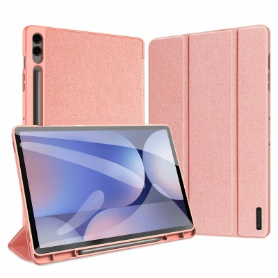 Afbeelding van Dux Ducis Tablet hoes geschikt voor Samsung Galaxy Tab S10 Plus (2024) Domo Book Case Auto Wake/Sleep functie Roze