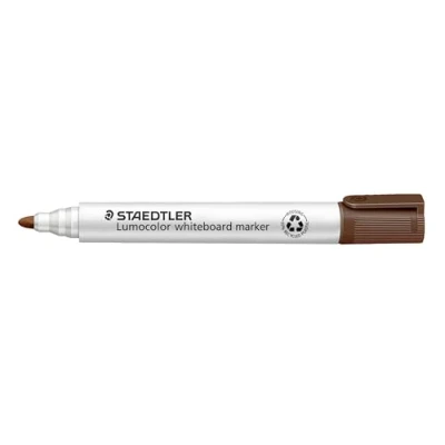 Afbeelding van Staedtler Lumocolor 351 7 Whiteboard marker (ronde punt ca. 2 mm lijnbreedte, hoge kwaliteit, droog en zonder resten afwasbaar van whiteboards, kartonnen etui met 10 stuks) bruin