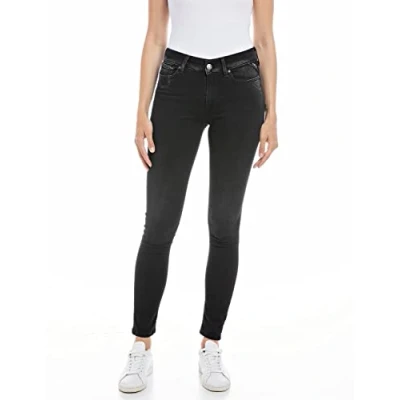Afbeelding van Replay Dames Jeans Luzien Skinny Fit Hyperflex met stretch, 098 Black, 24W x 32L