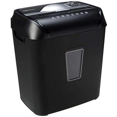 Afbeelding van Amazon Basics Kruisversnipperaar doorsnede voor 10 12 vellen, papier en creditcards, zwart