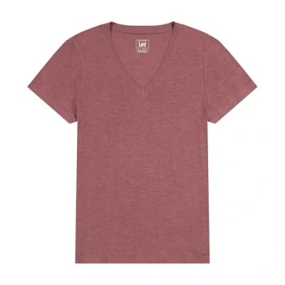 Afbeelding van Lee Short Sleeve V NECK Regular FIT Tshirt basic, Dames, Maat: 40, Henna
