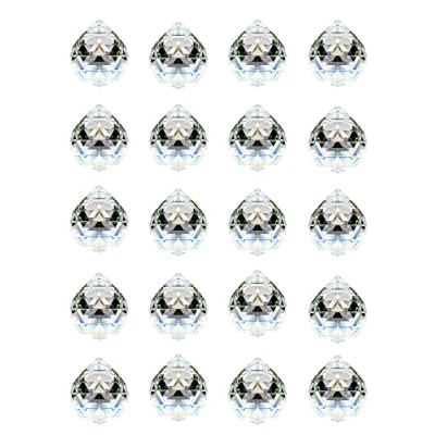 Afbeelding van ADWIKOSO 20 stuks 30 mm kristallen bolvormige hangers prisma glas om op te hangen, Feng Shui zonnevanger, raamdecoratie bruiloft, huis (30 mm, 20)